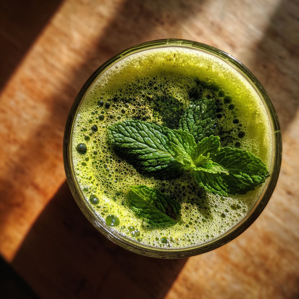 Chilled Matcha Mint Tea