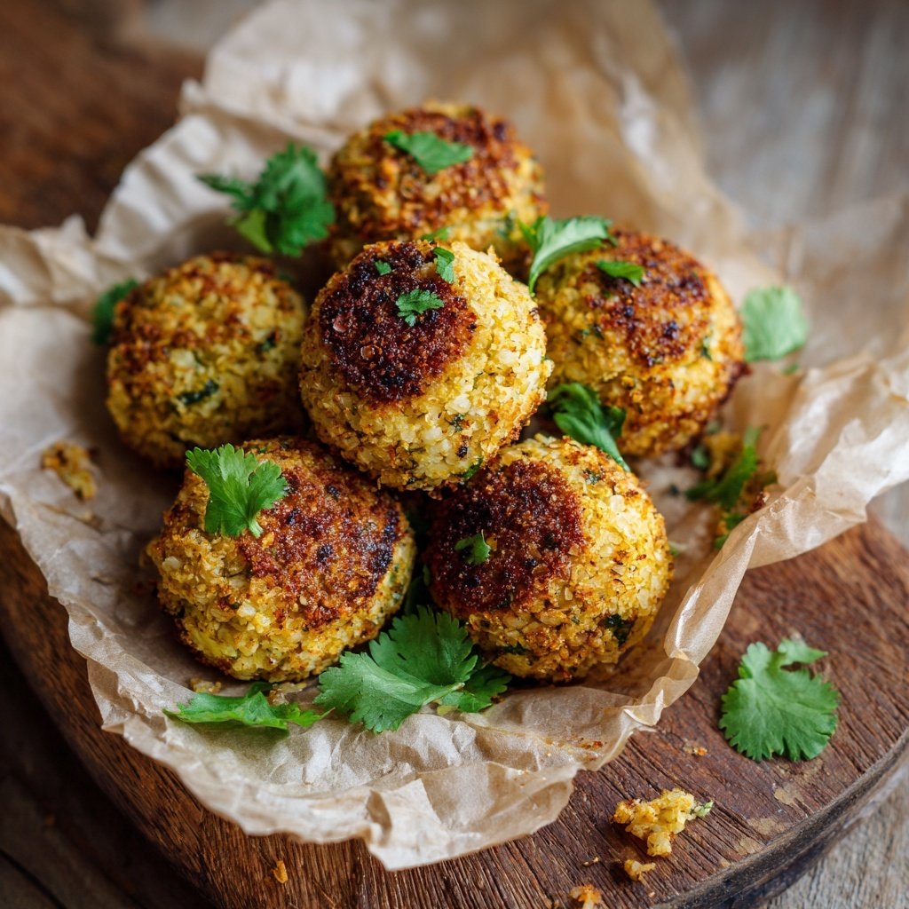 Curried Cauliflower Rice Balls