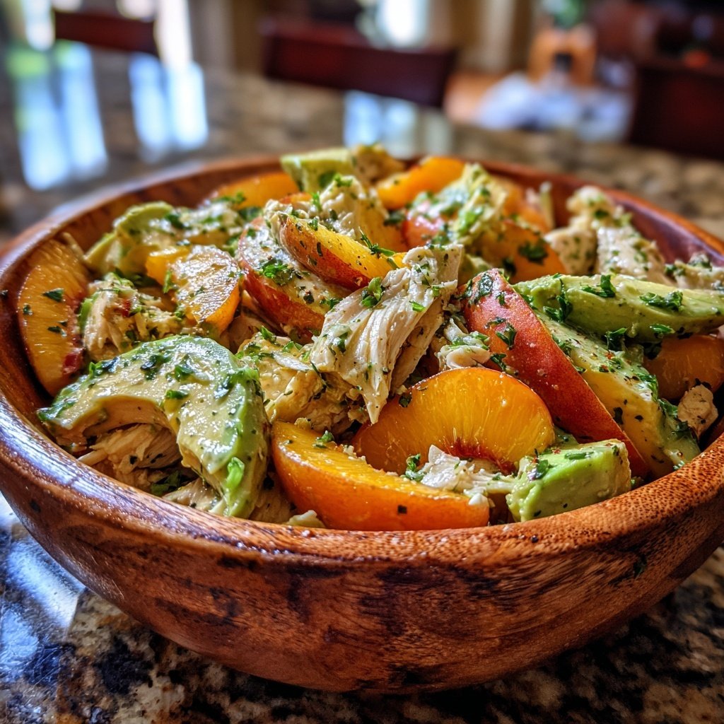 Peachy Chicken Avocado Salad