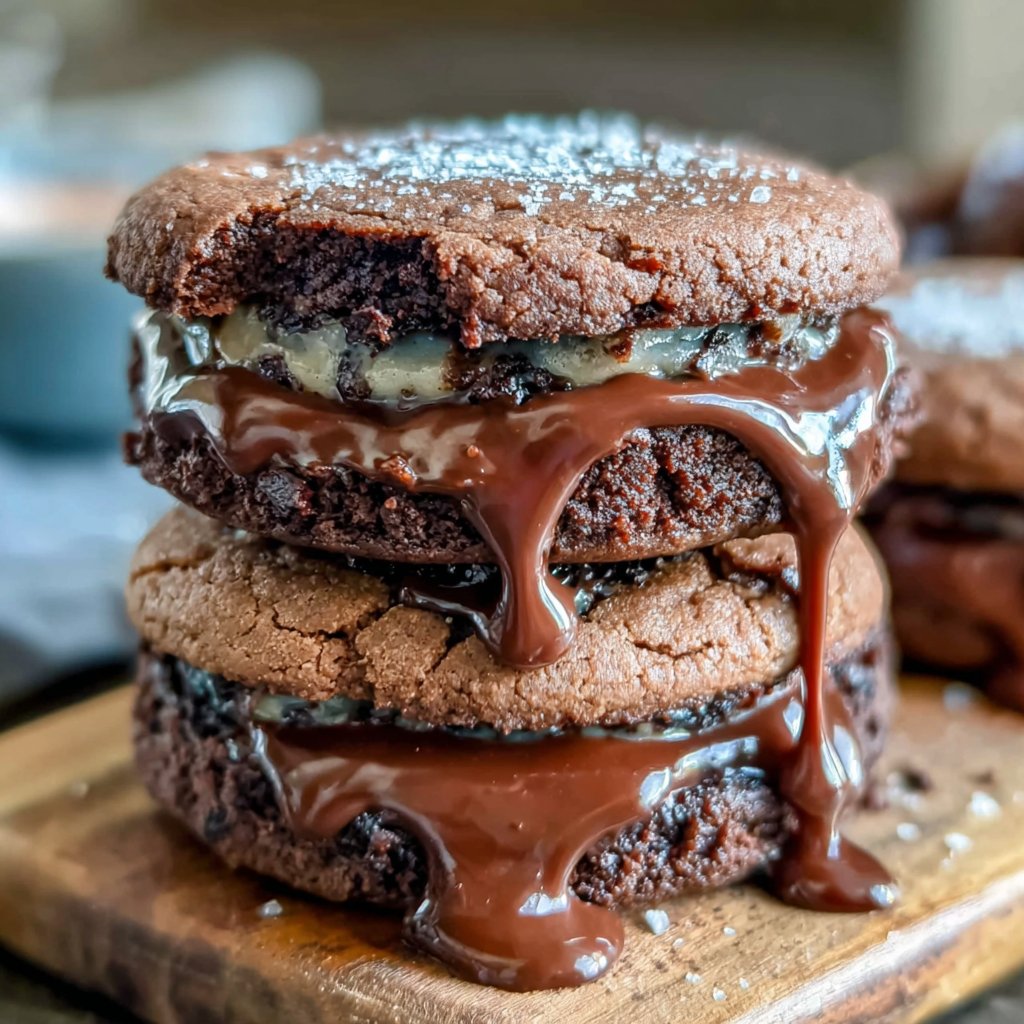 Mocha Brownie Cookie Sandwiches