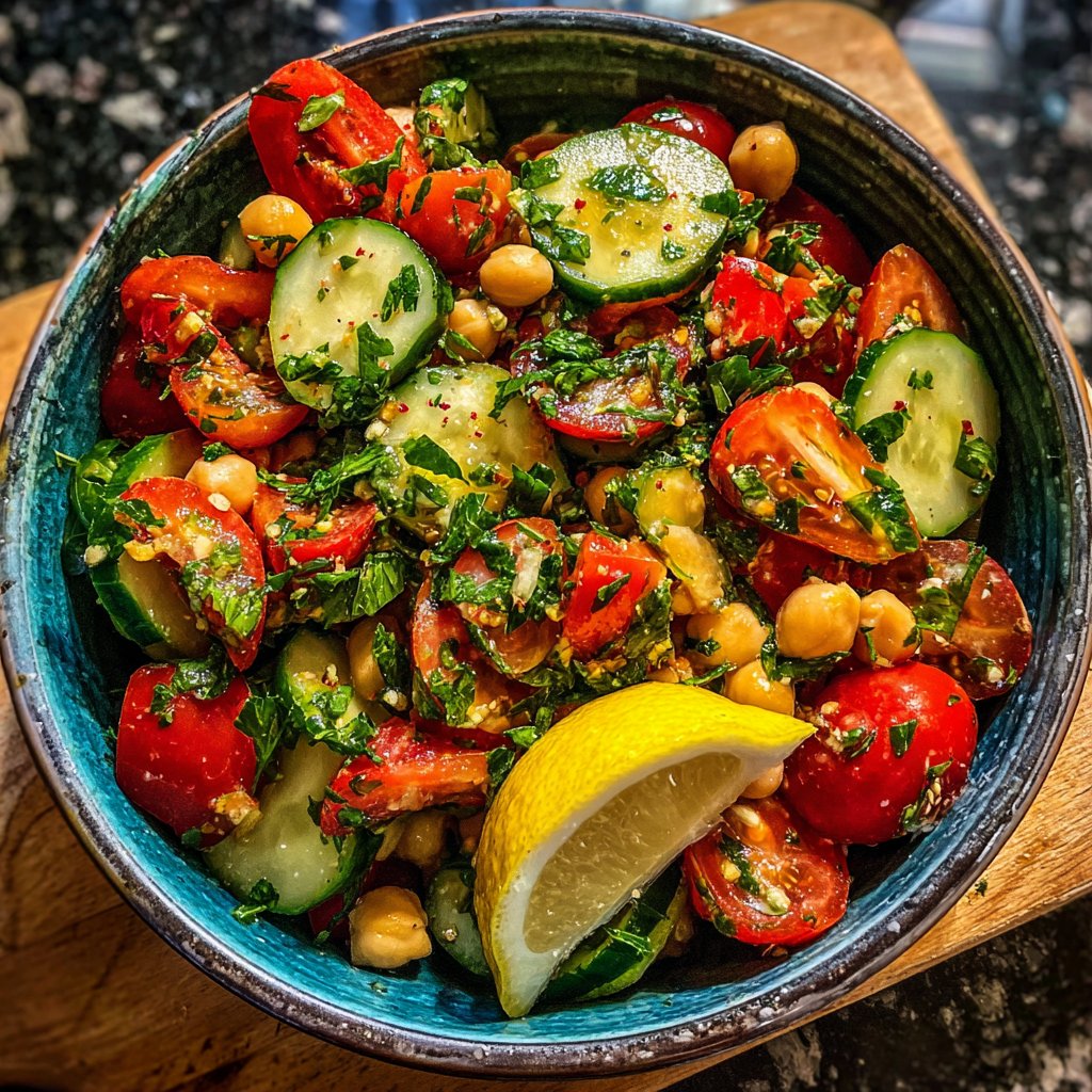 Mediterranean Cucumber and Chickpea Salad