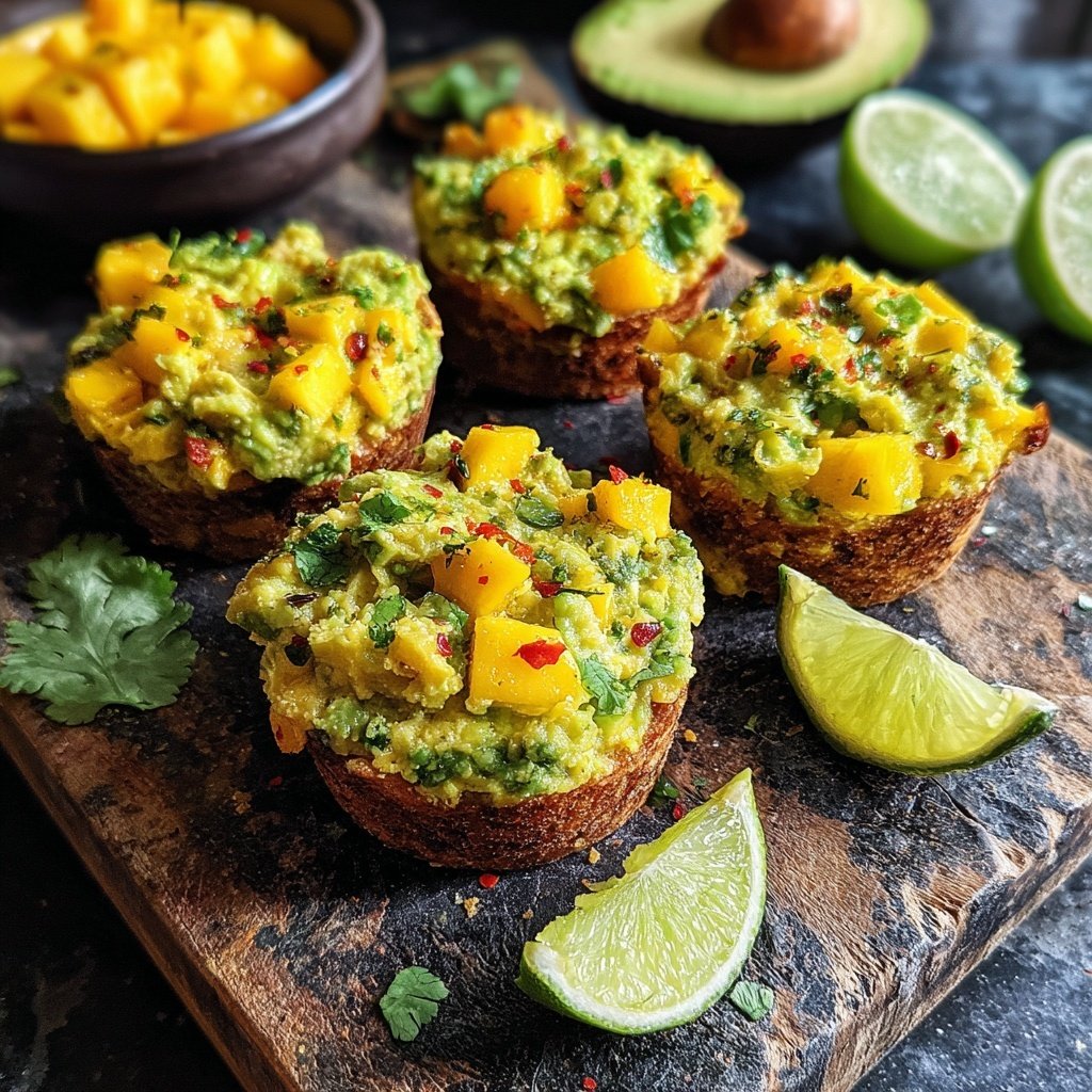 Spicy Mango Guacamole Bites
