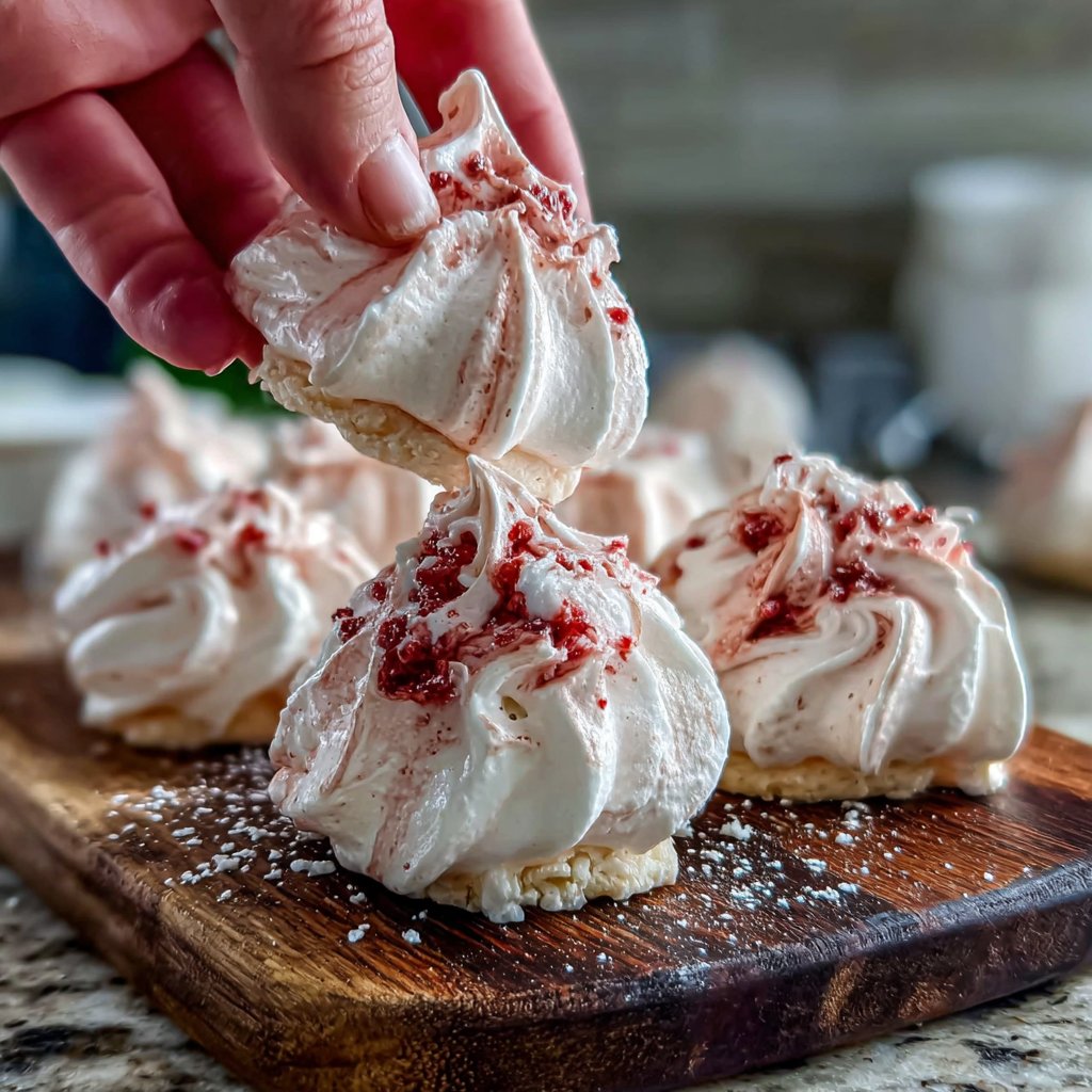 Raspberry-Rose Meringue Kisses