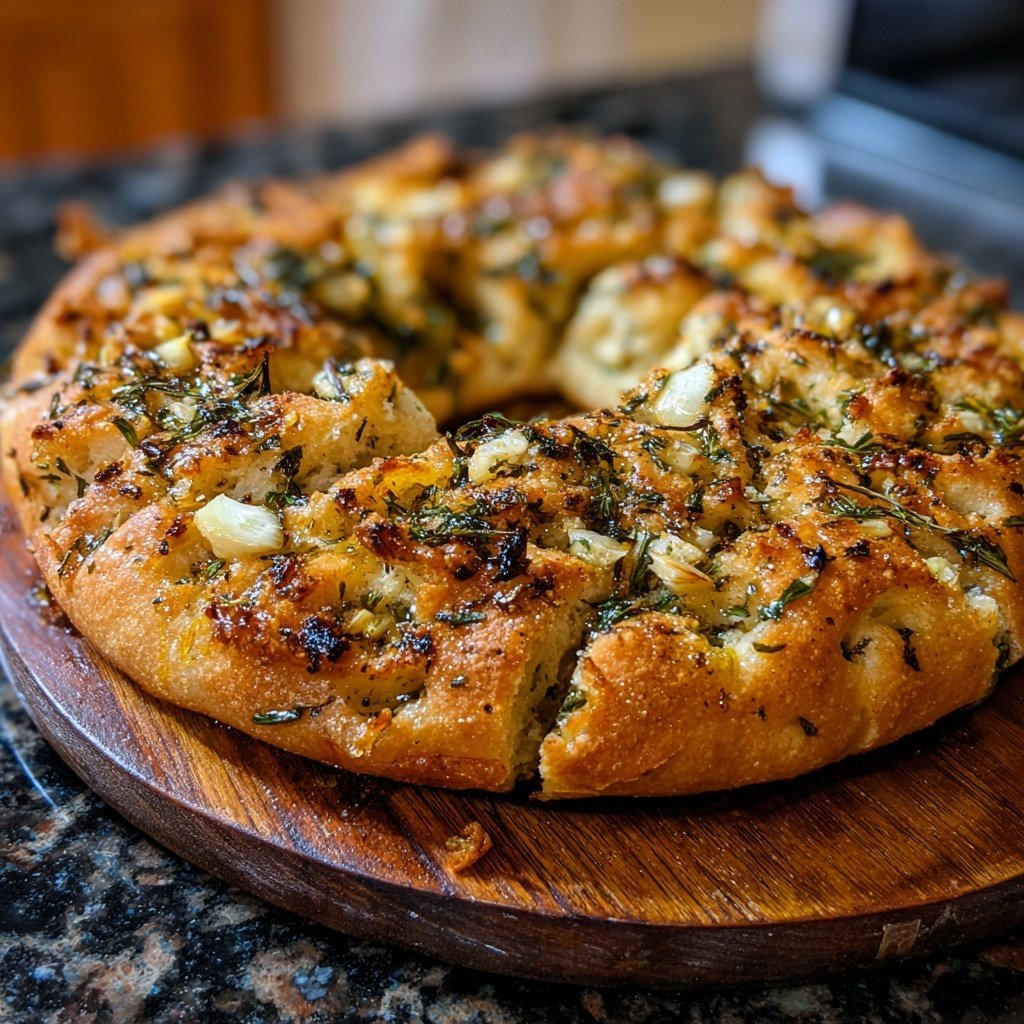Roasted Garlic and Herb Focaccia